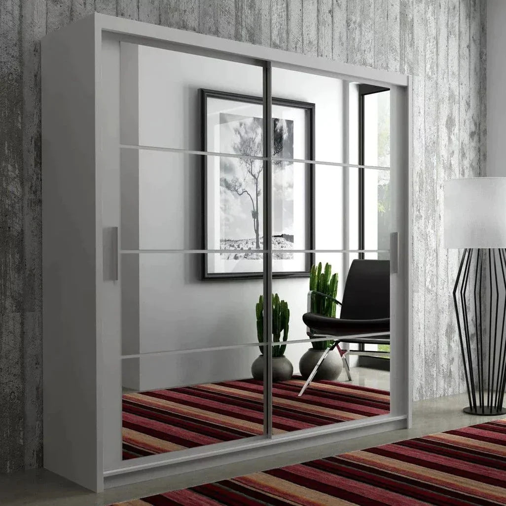 Dexter Sliding Door 160cm Wardrobe - Grey, White, Black