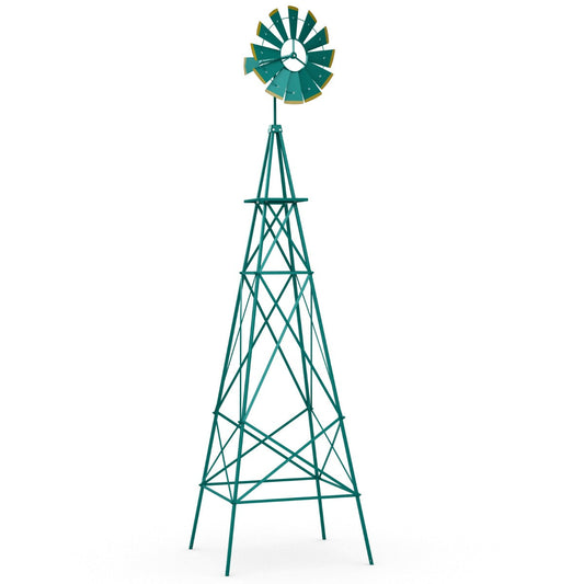 253cm Ornamental Windmill with 4 Support Legs for Backyard, Garden, Farm-Green