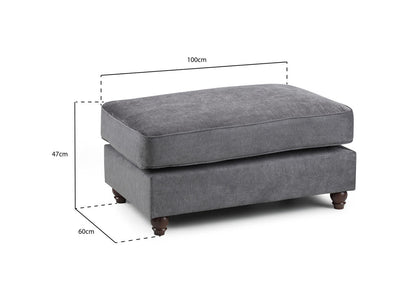 Windor Fabric 4 Seater Sofa - Grey