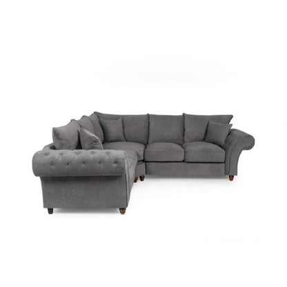 Windor Scatterback Fabric Large Corner Sofa - Charcoal Grey