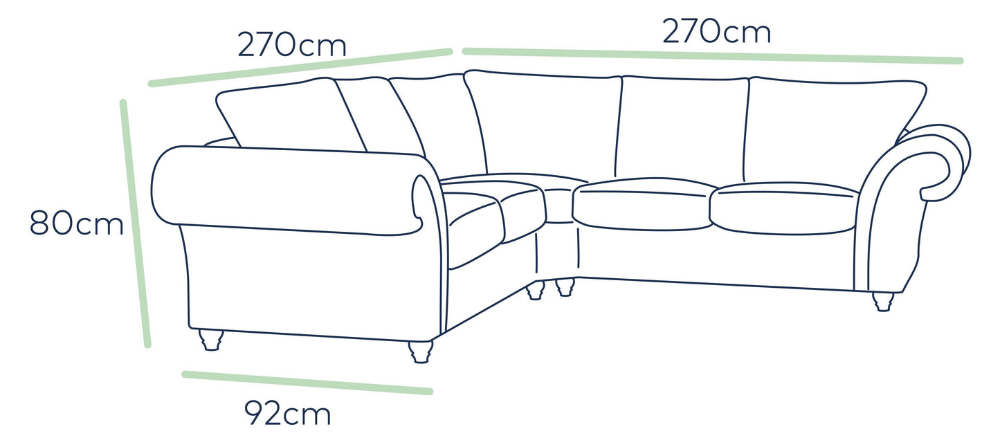 Sofa narożna Windsor High Back Large Fabric - Stone lub Dark Grey