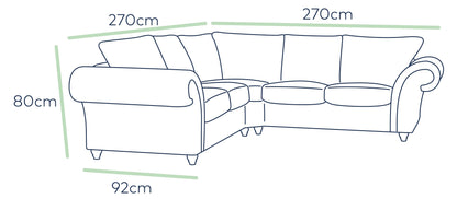 Sofa narożna Windsor High Back Large Fabric - Stone lub Dark Grey