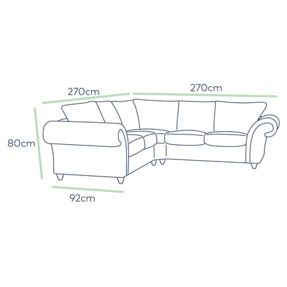 Sofa narożna Windsor High Back Large Fabric - ciemnoszara lub kamienna