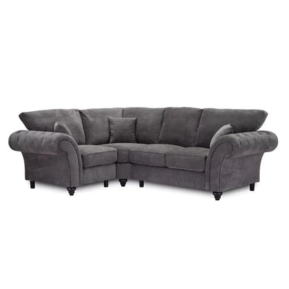 Windor Scatterback Fabric Large Corner Sofa - Charcoal Grey