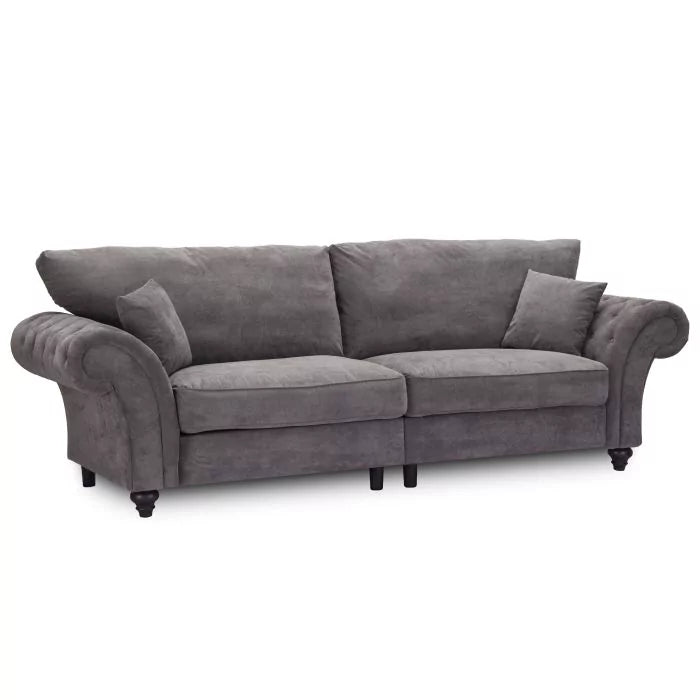 Windor Scatterback Fabric Large Corner Sofa - Charcoal Grey