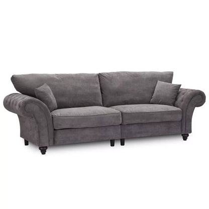 Windor Scatterback Fabric Large Corner Sofa - Charcoal Grey