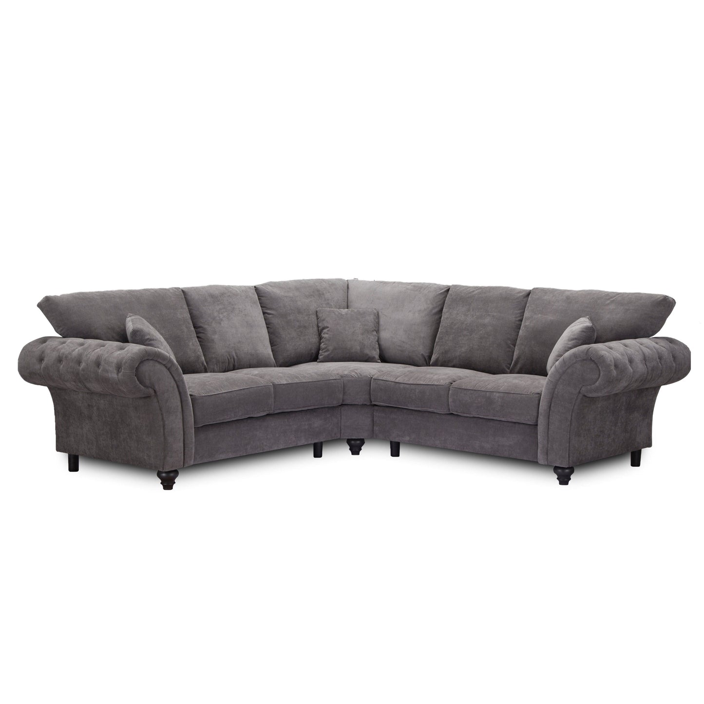 Windor Scatterback Fabric Large Corner Sofa - Charcoal Grey