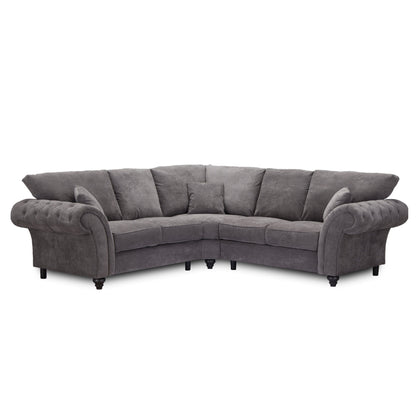 Windor Scatterback Fabric Large Corner Sofa - Charcoal Grey