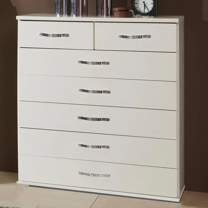 White Chest of Drawers BUDE Medium Chest, 7 Drawers