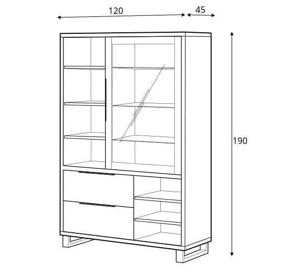 Halle 13 Tall Display Cabinet 120cm