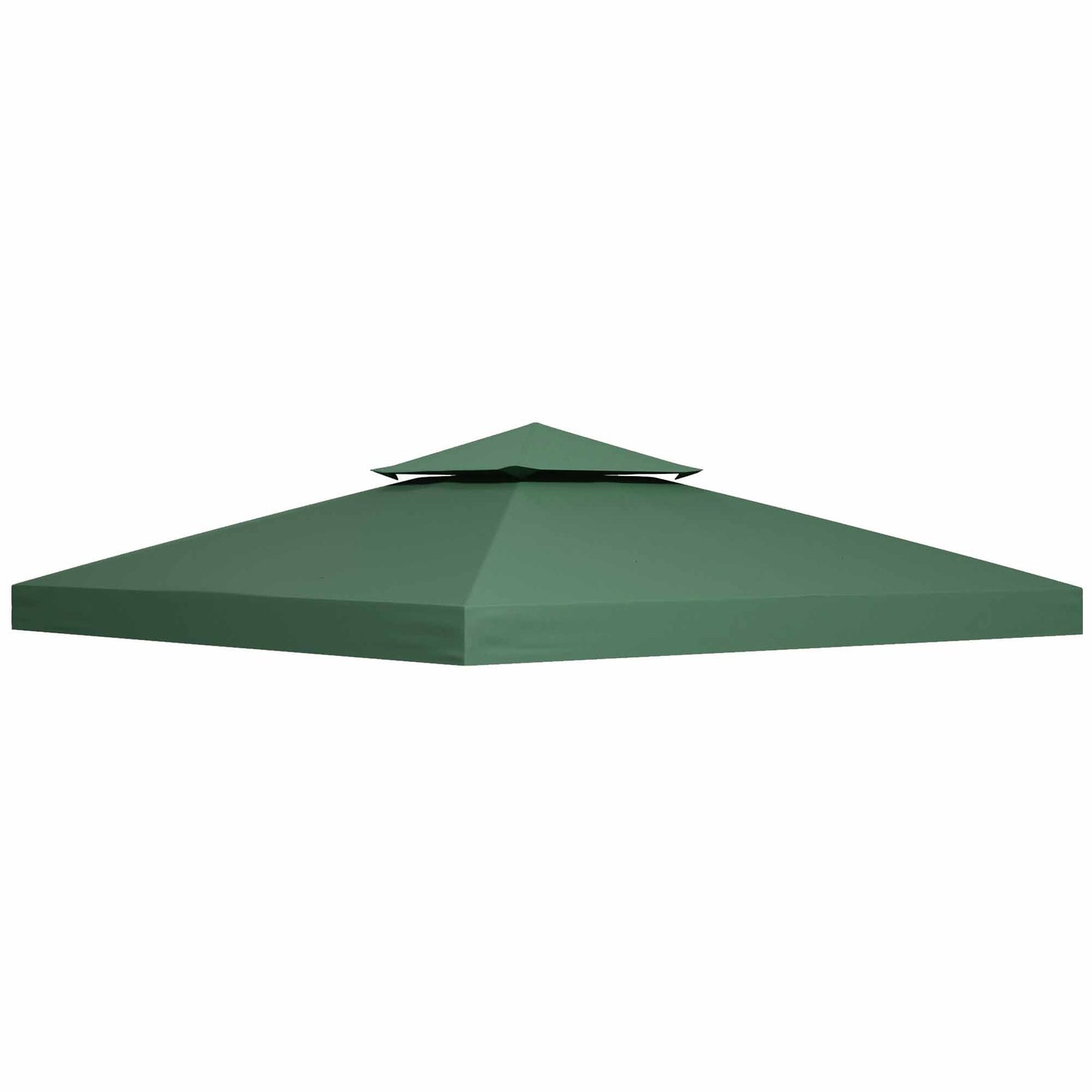 غطاء علوي من Outsunny 3(م) Gazebo مزدوج الطبقات لاستبدال سقف الجناح باللون الأخضر الداكن