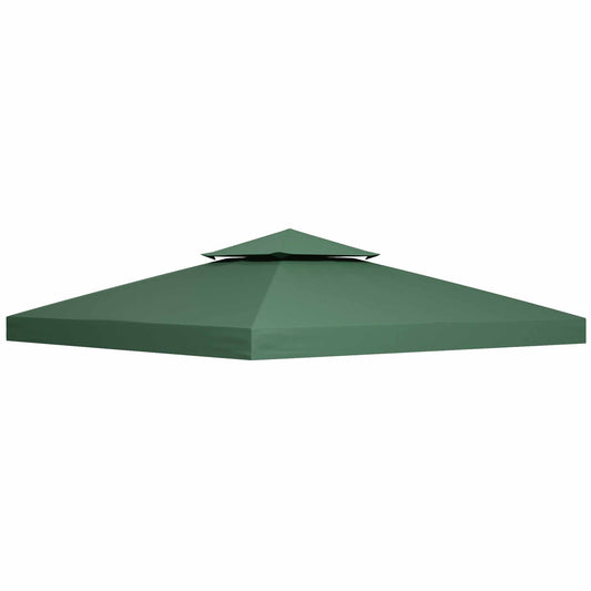 غطاء علوي من Outsunny 3(م) Gazebo مزدوج الطبقات لاستبدال سقف الجناح باللون الأخضر الداكن