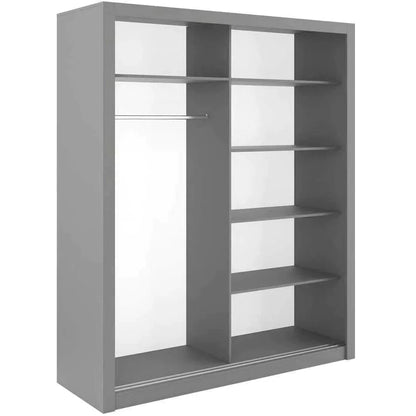 Bravo-03 Sliding Door Mirror Wardrobe 180cm - Grey Matt