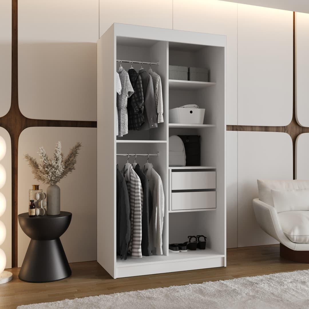 Rossa Sliding Door Wardrobe 100cm