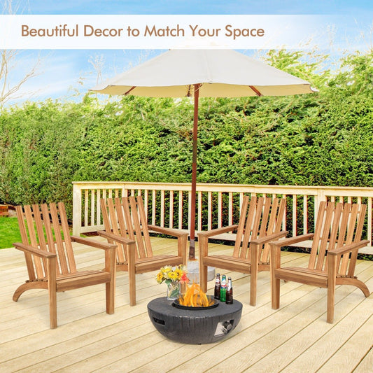 Wood Adirondack Chair with Solid Acacia Wood and 160KG Weight Capacity-Natural