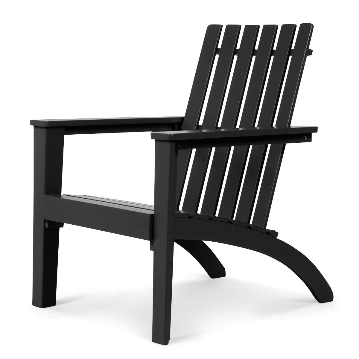 Wood Adirondack Chair with Solid Acacia Wood and 160KG Weight Capacity-Black