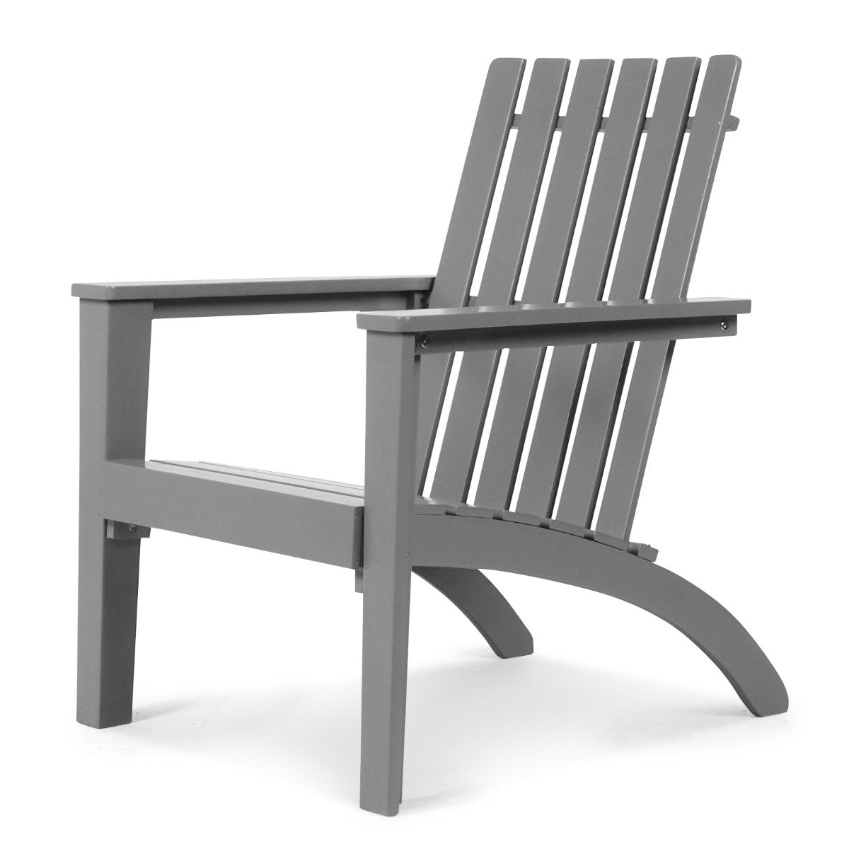 Wood Adirondack Chair with Solid Acacia Wood and 160KG Weight Capacity-Grey