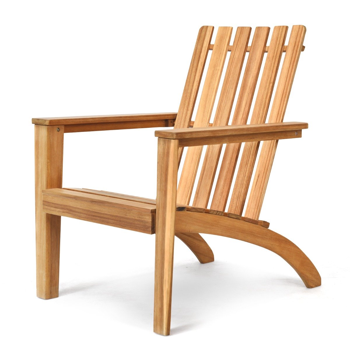 Wood Adirondack Chair with Solid Acacia Wood and 160KG Weight Capacity-Natural