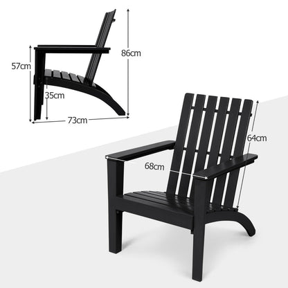 Wood Adirondack Chair with Solid Acacia Wood and 160KG Weight Capacity-Black