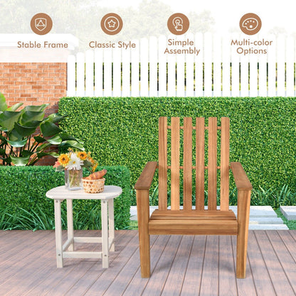 Wood Adirondack Chair with Solid Acacia Wood and 160KG Weight Capacity-Natural