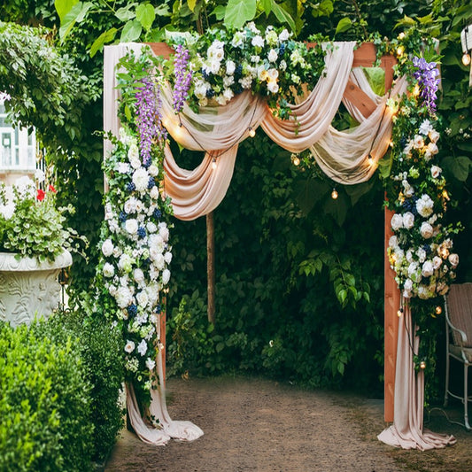 Wood Arbor Arch with Support Rack for Garden Plants and Flowers Decoration