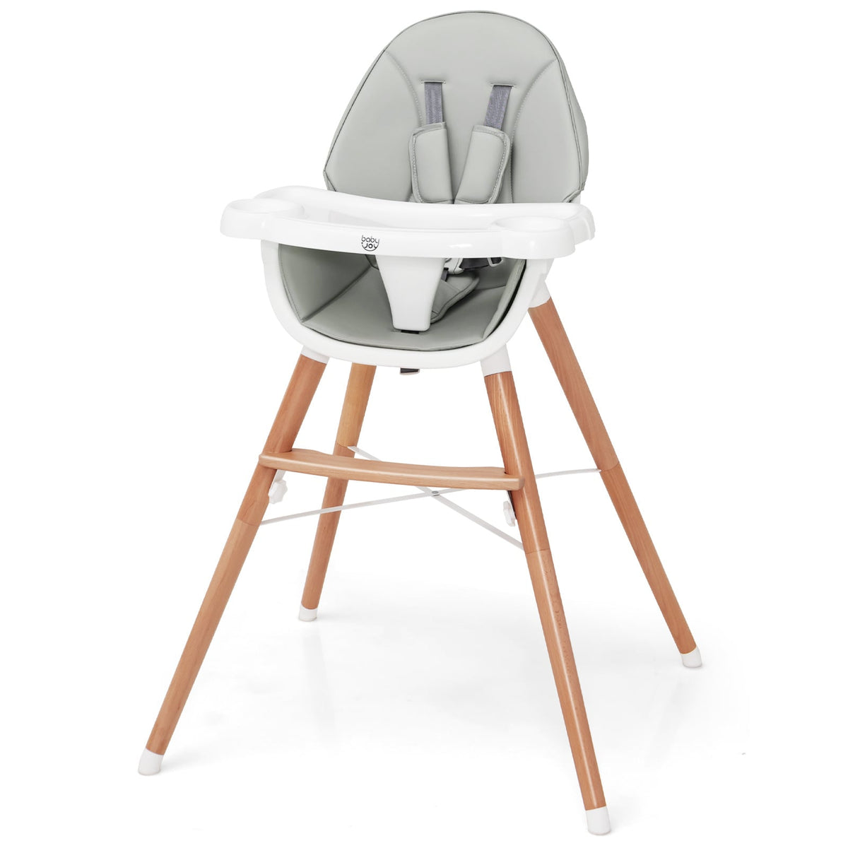 Wooden Baby Infant High Chair in Grey