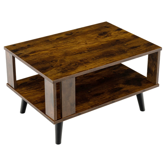 Wooden Industrial Coffee Table in Brown