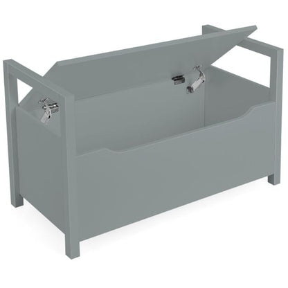 2-in-1 Wooden Shoe Changing Bench with Storage Space-Grey