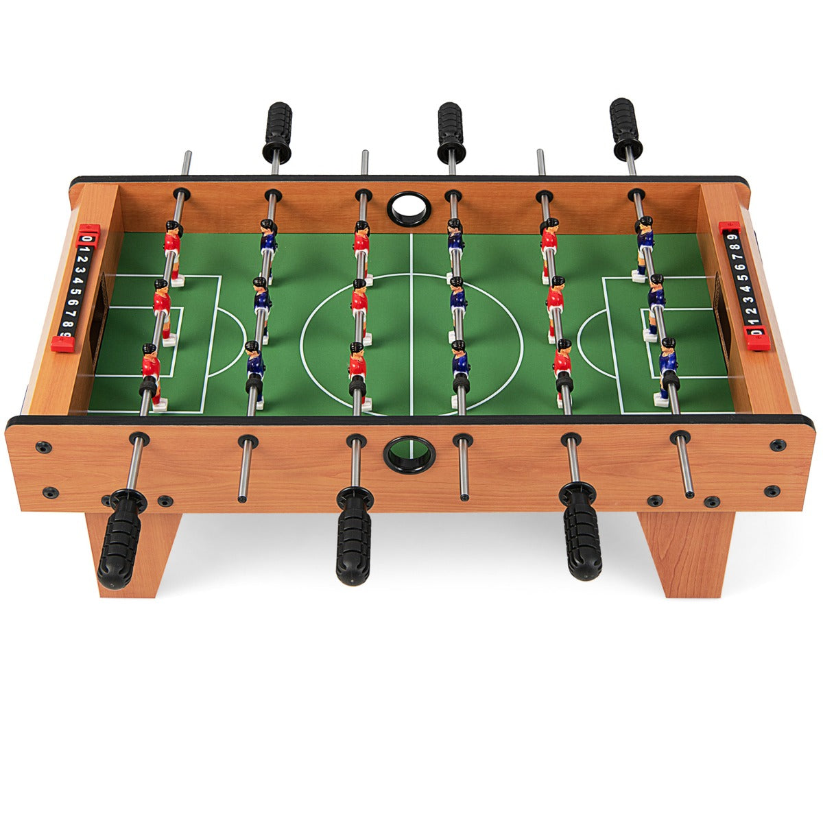 Wooden Table Football Set with Footballs for Adults and Kids