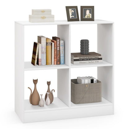 4-cube Wooden Storage Cabinet with Anti-Toppling Device -White