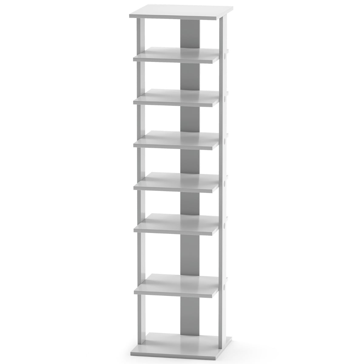 Wooden Vertical Shoe Rack with 7 Shelves-Grey