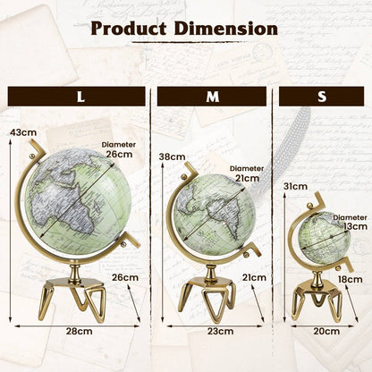 Educational Interactive Globe with Triangle Metal Stand and Metal Meridian-M