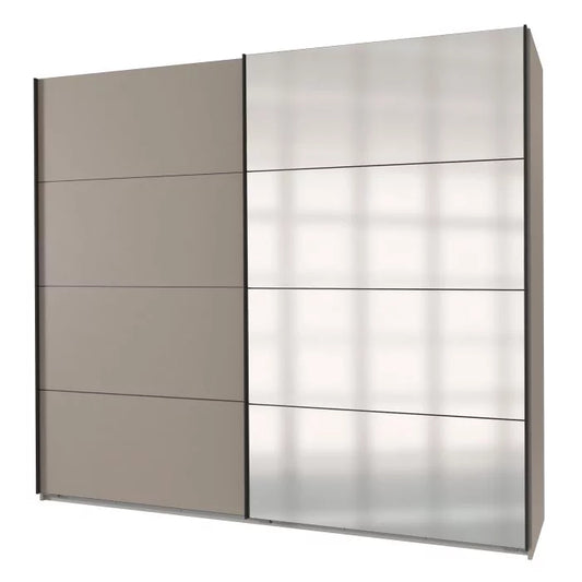 Sliding Wardrobe ANVAST 2 Door Mirrored Wardrobe Grey 225cm