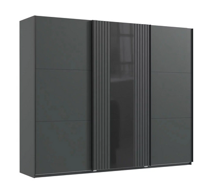 Sliding Wardrobe - ATLANTIC 3 Door Wardrobe Black 250cm