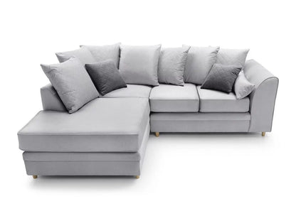 Chicago Velvet Corner Sofa - Silver Blue