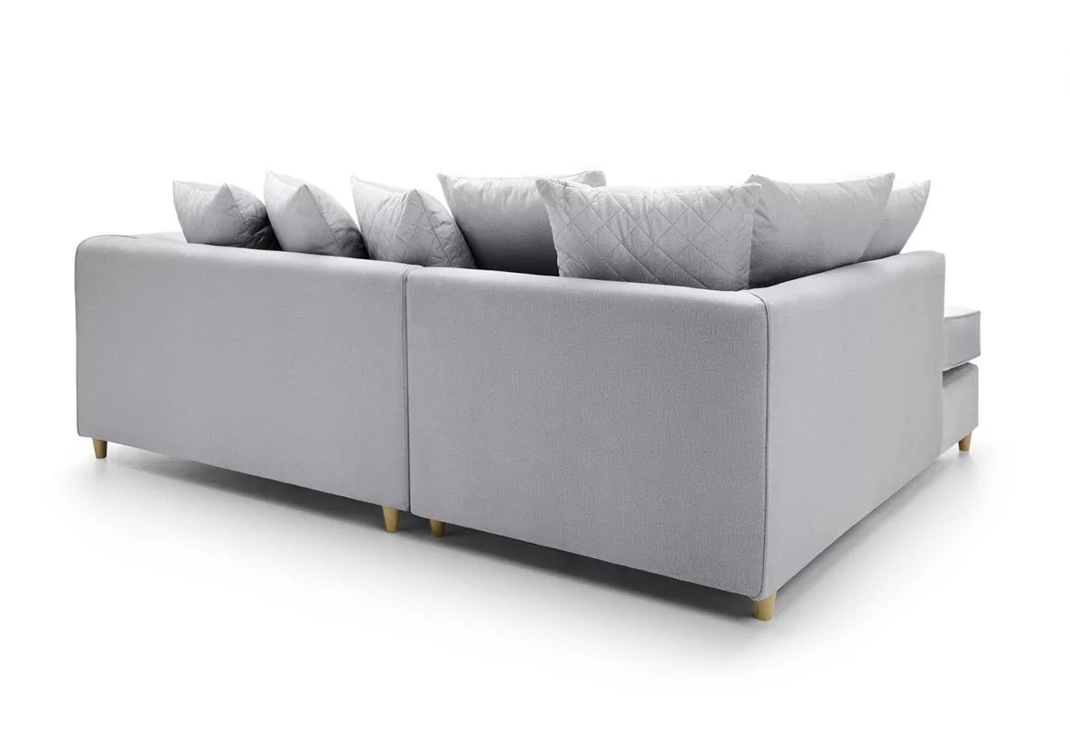 Chicago Velvet Corner Sofa - Silver Blue