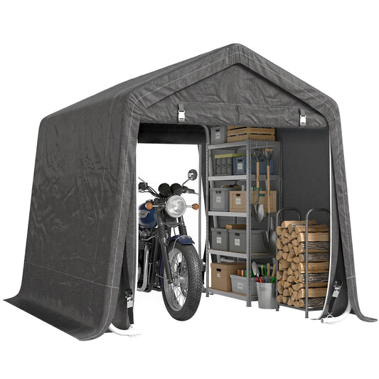 Outsunny 9 X 7.5ft Temporary Outdoor Equipment Shed - Dark Grey