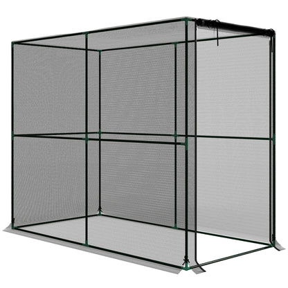Outsunny Fruit Cage Bird Netting, Brassica Cage Plant Protection Tent with Zipped Door, Anti Bird, Insects, Small Animals, Black