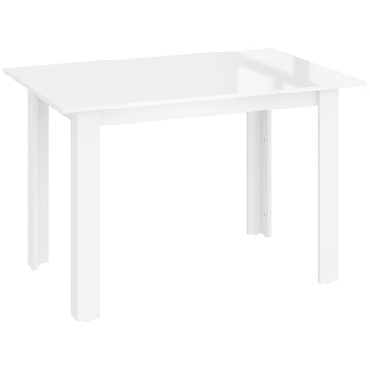 HOMCOM Extending Six-Person High Gloss Dining Table - White