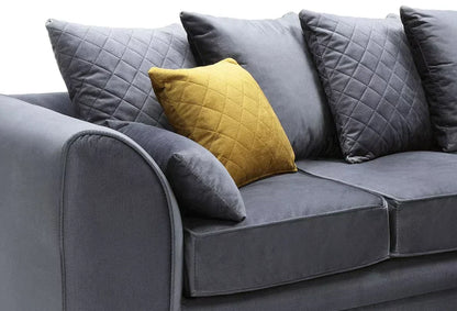 Chic Velvet Corner Sofa - Dark Grey