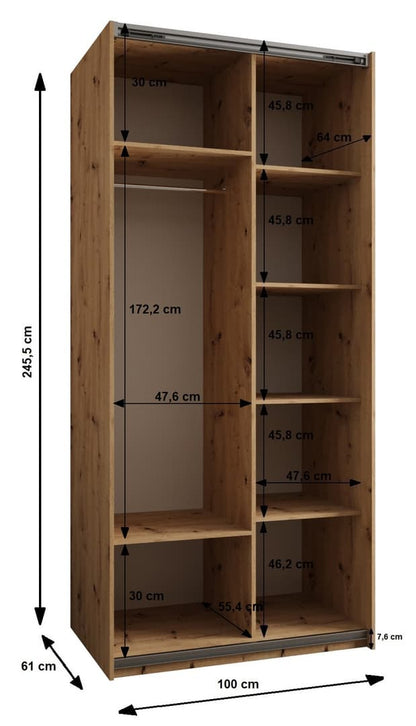 Trosa II Sliding Door Wardrobe 100cm