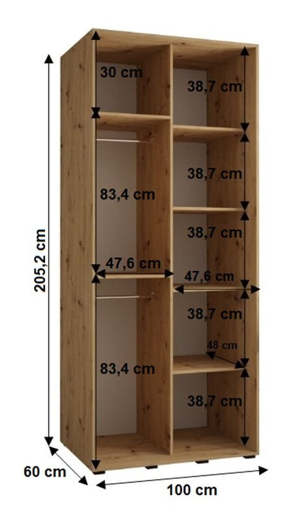 Cannes XIII Sliding Door Wardrobe 110cm