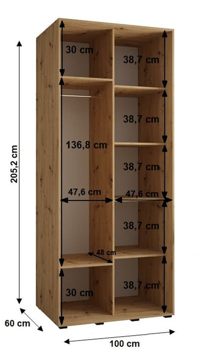 Cannes I Sliding Door Wardrobe 100cm