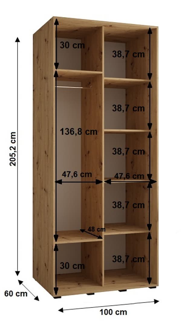 Cannes XI Sliding Door Wardrobe 110cm