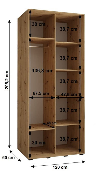 Cannes VII Sliding Door Wardrobe 120cm