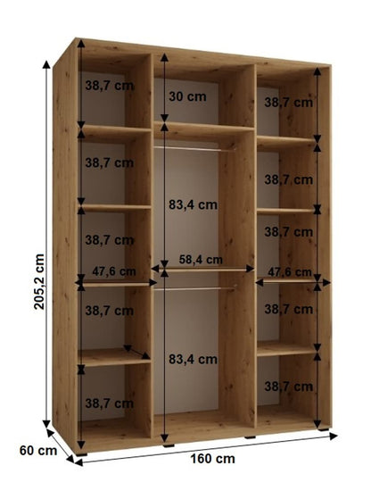 Cannes XIII Sliding Door Wardrobe 160cm