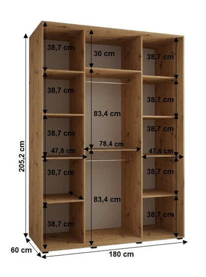 Cannes VII Sliding Door Wardrobe 180cm