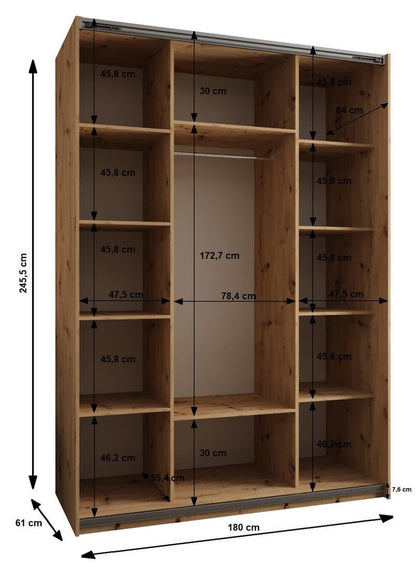 Trosa IV Sliding Door Wardrobe 180cm