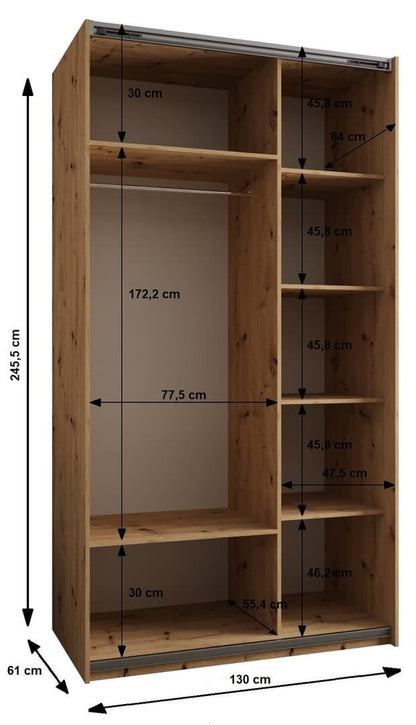 Trosa III Sliding Door Wardrobe 130cm