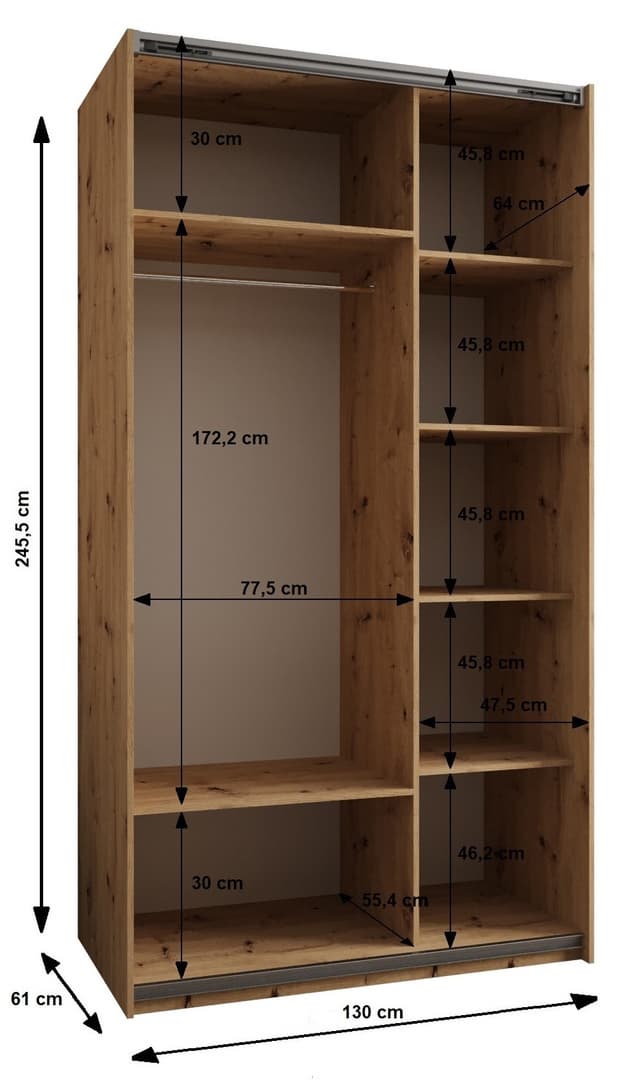 Trosa II Sliding Door Wardrobe 130cm